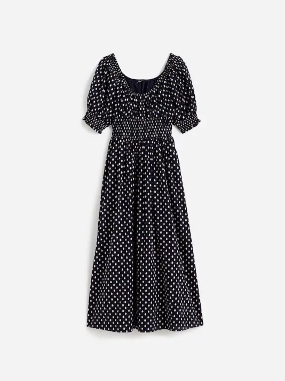 MADEWELL Smocked Polka Dot Midi Dress 8